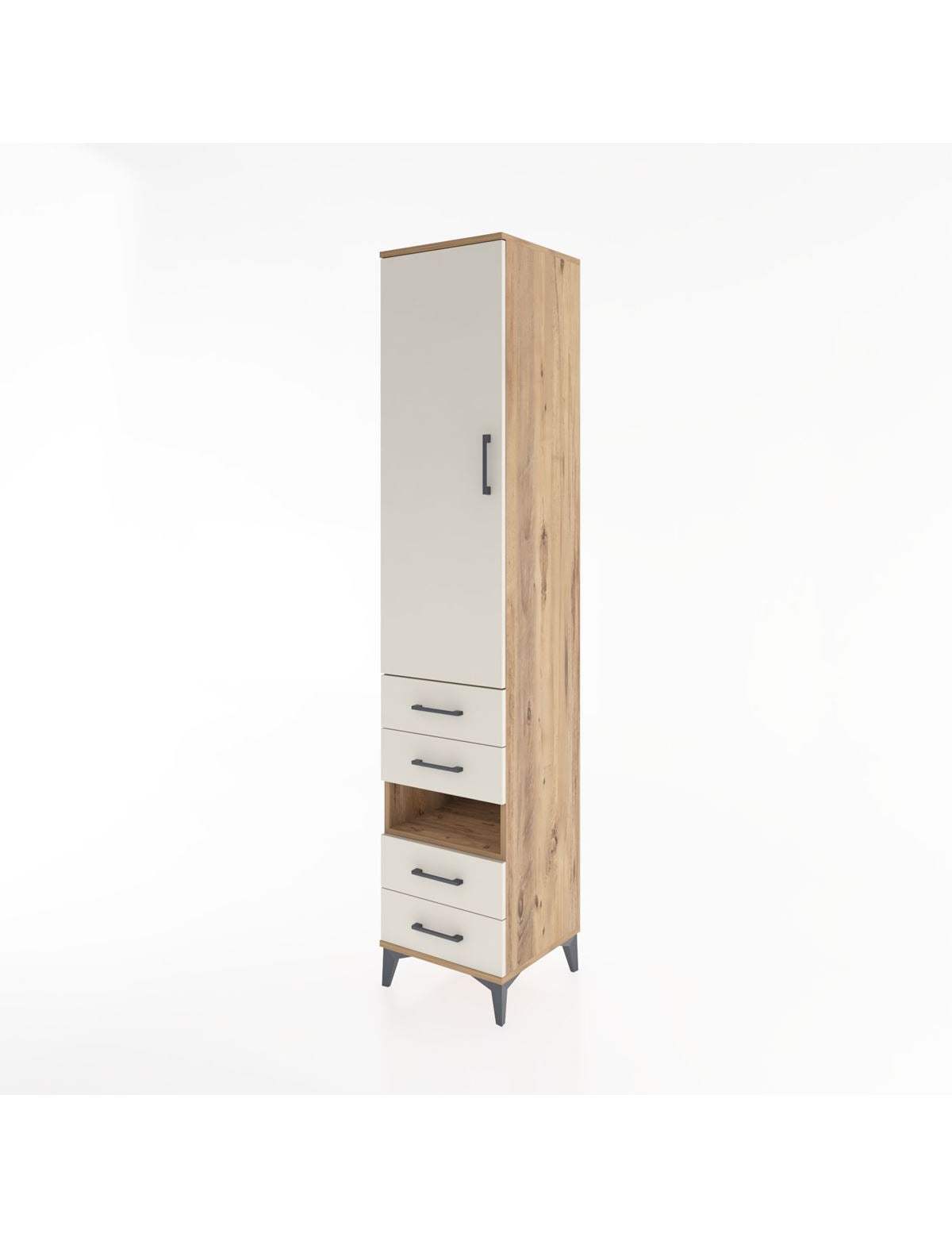 Hyperion Dolap 3 Raflı 4 Çekmeceli Tek Askılı 44x44x221 - S61M102V7B