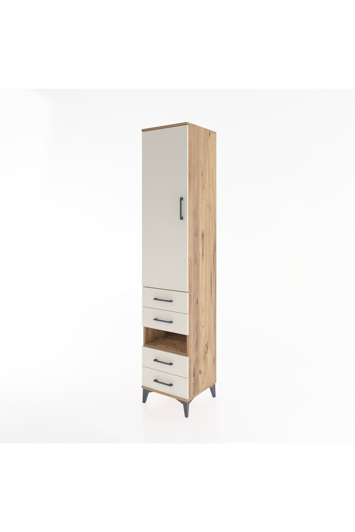 Hyperion Dolap 3 Raflı 4 Çekmeceli Tek Askılı 44x44x221 - S61M102V7B