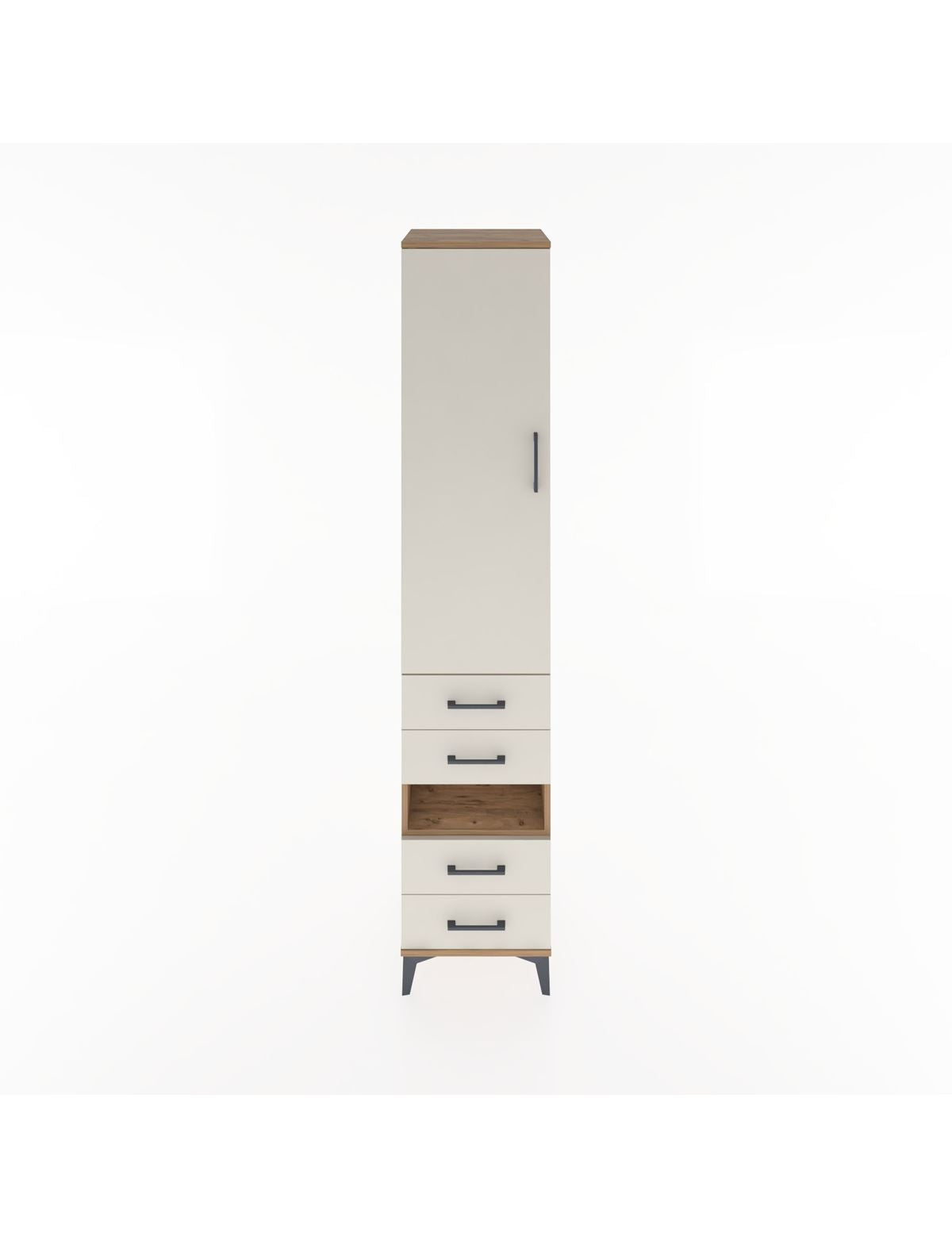 Hyperion Dolap 3 Raflı 4 Çekmeceli Tek Askılı 44x44x221 - S61M102V7B