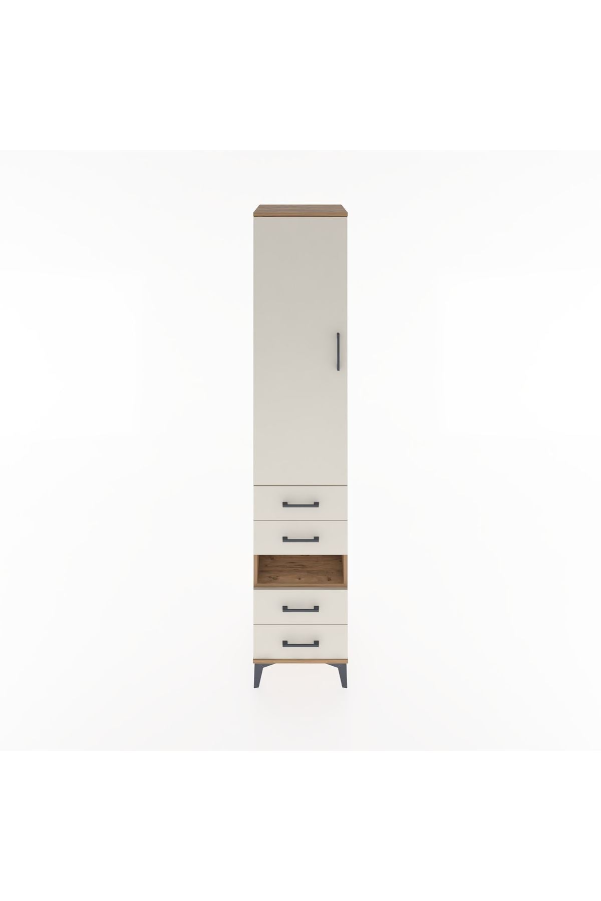 Hyperion Dolap 3 Raflı 4 Çekmeceli Tek Askılı 44x44x221 - S61M102V7B