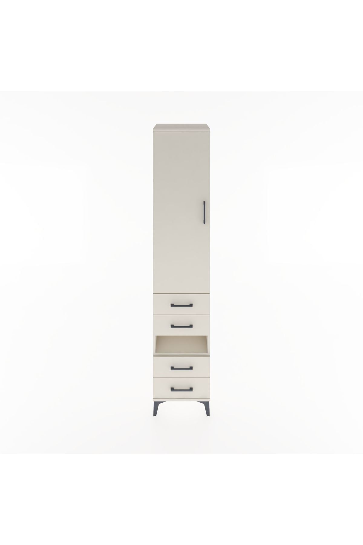 Hyperion Dolap 4 Raflı 4 Çekmeceli Tek Kapaklı 44x44x221 - S61M103V1B