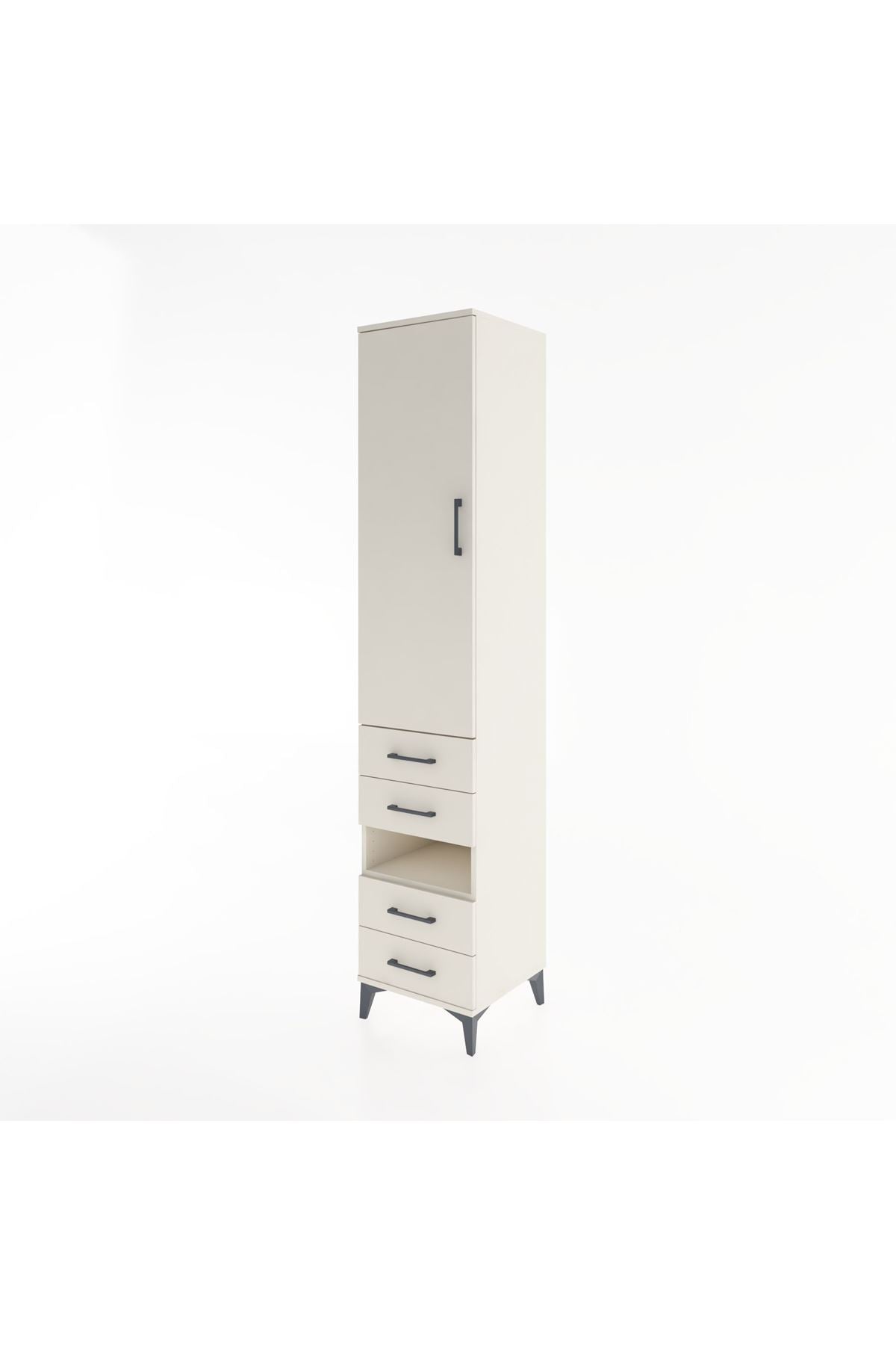 Hyperion Dolap 4 Raflı 4 Çekmeceli Tek Kapaklı 44x44x221 - S61M103V1B