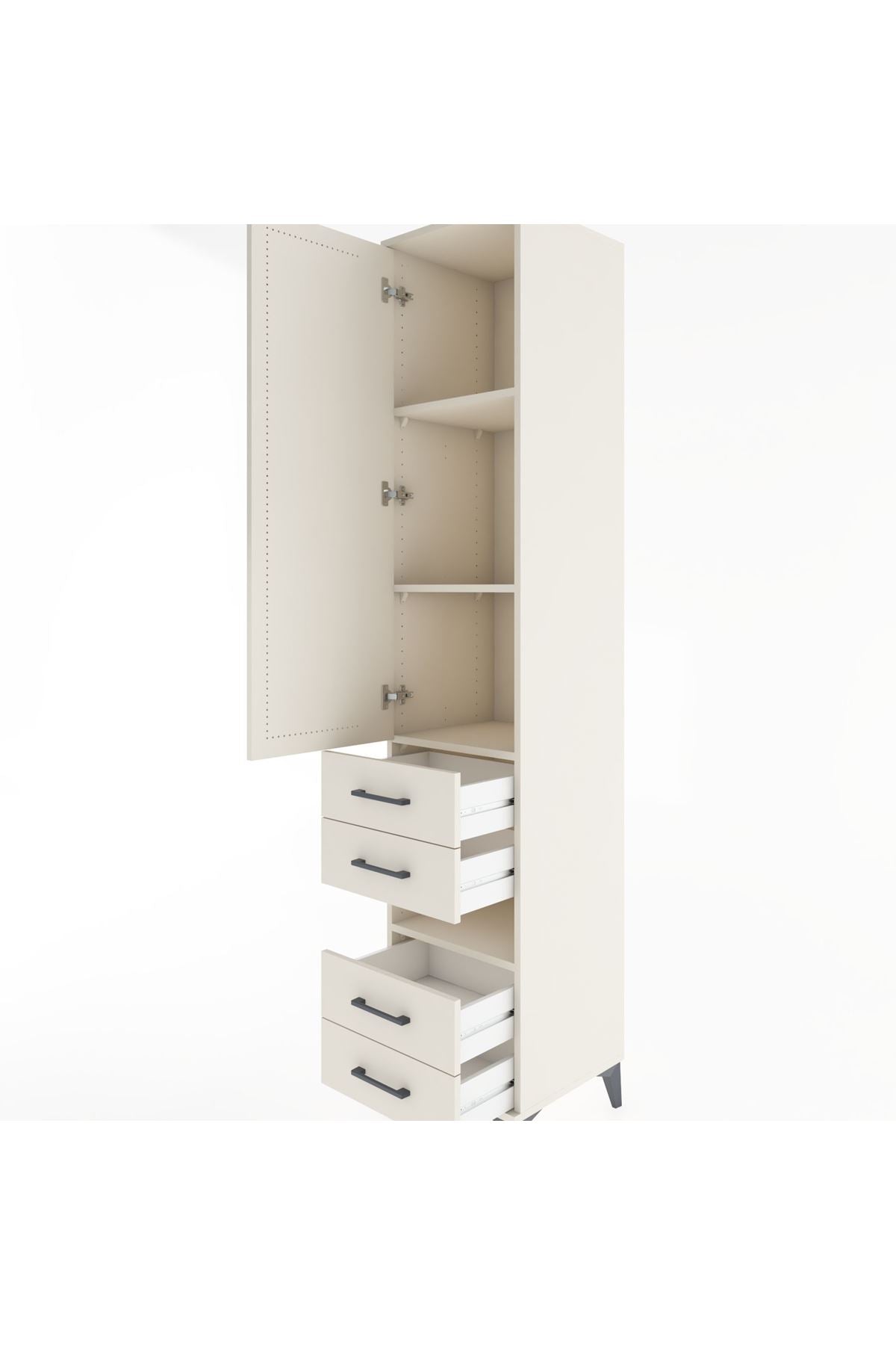Hyperion Dolap 4 Raflı 4 Çekmeceli Tek Kapaklı 44x44x221 - S61M103V1B