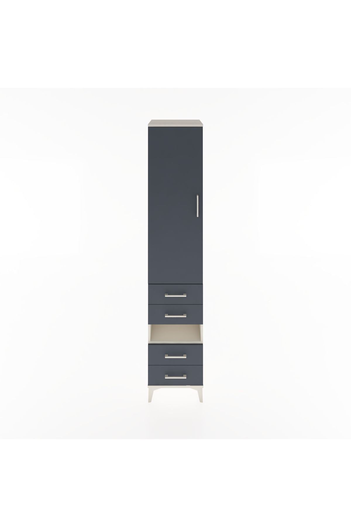 Hyperion Dolap 4 Raflı 4 Çekmeceli Tek Kapaklı 44x44x221 - S61M103V2B