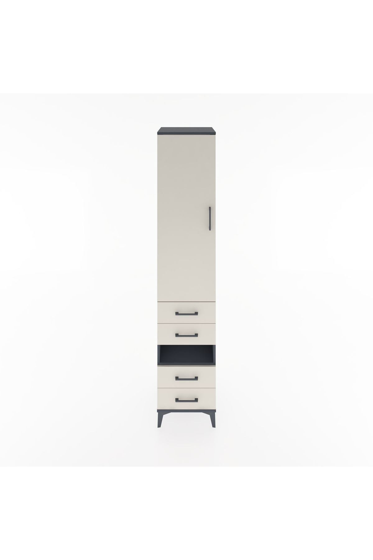 Hyperion Dolap 4 Raflı 4 Çekmeceli Tek Kapaklı 44x44x221 - S61M103V4B