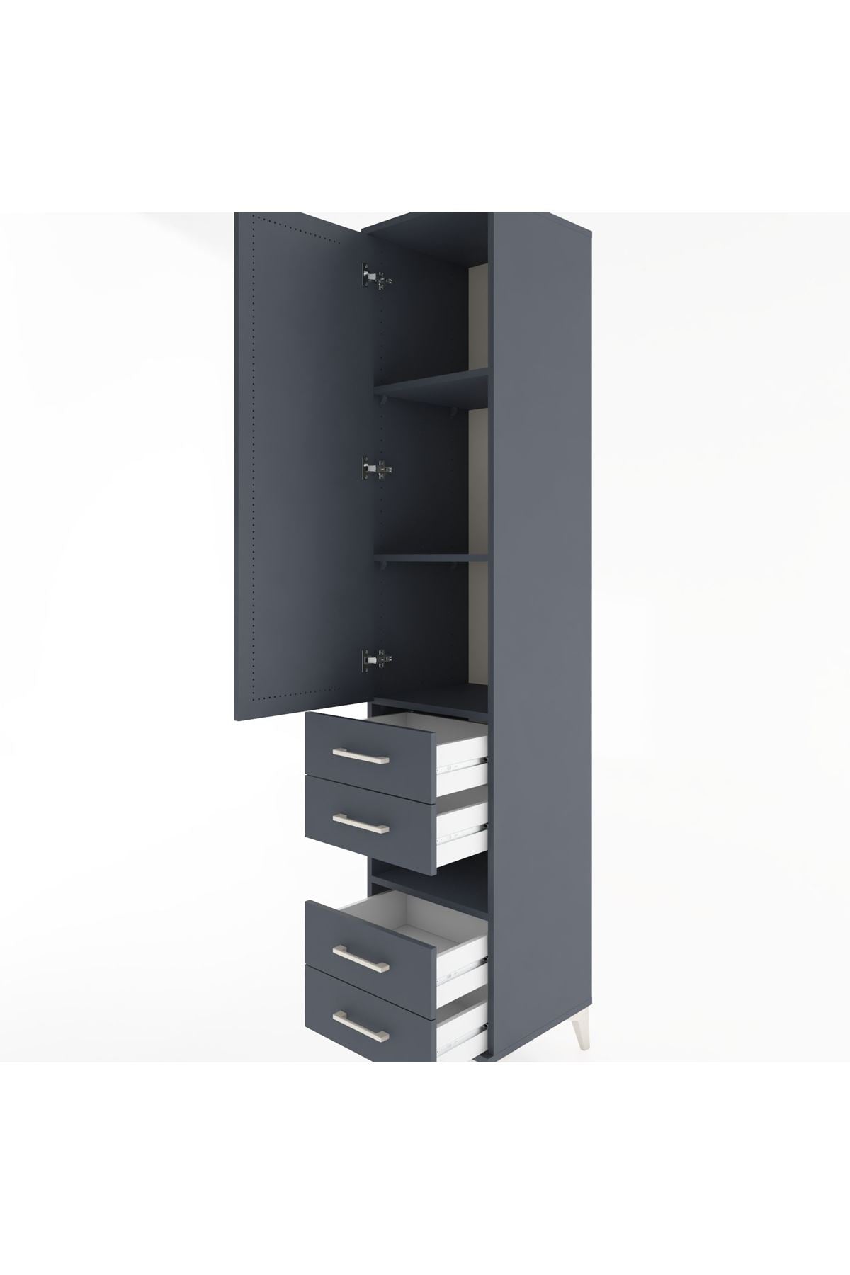 Hyperion Dolap 4 Raflı 4 Çekmeceli Tek Kapaklı 44x44x221 - S61M103V5B