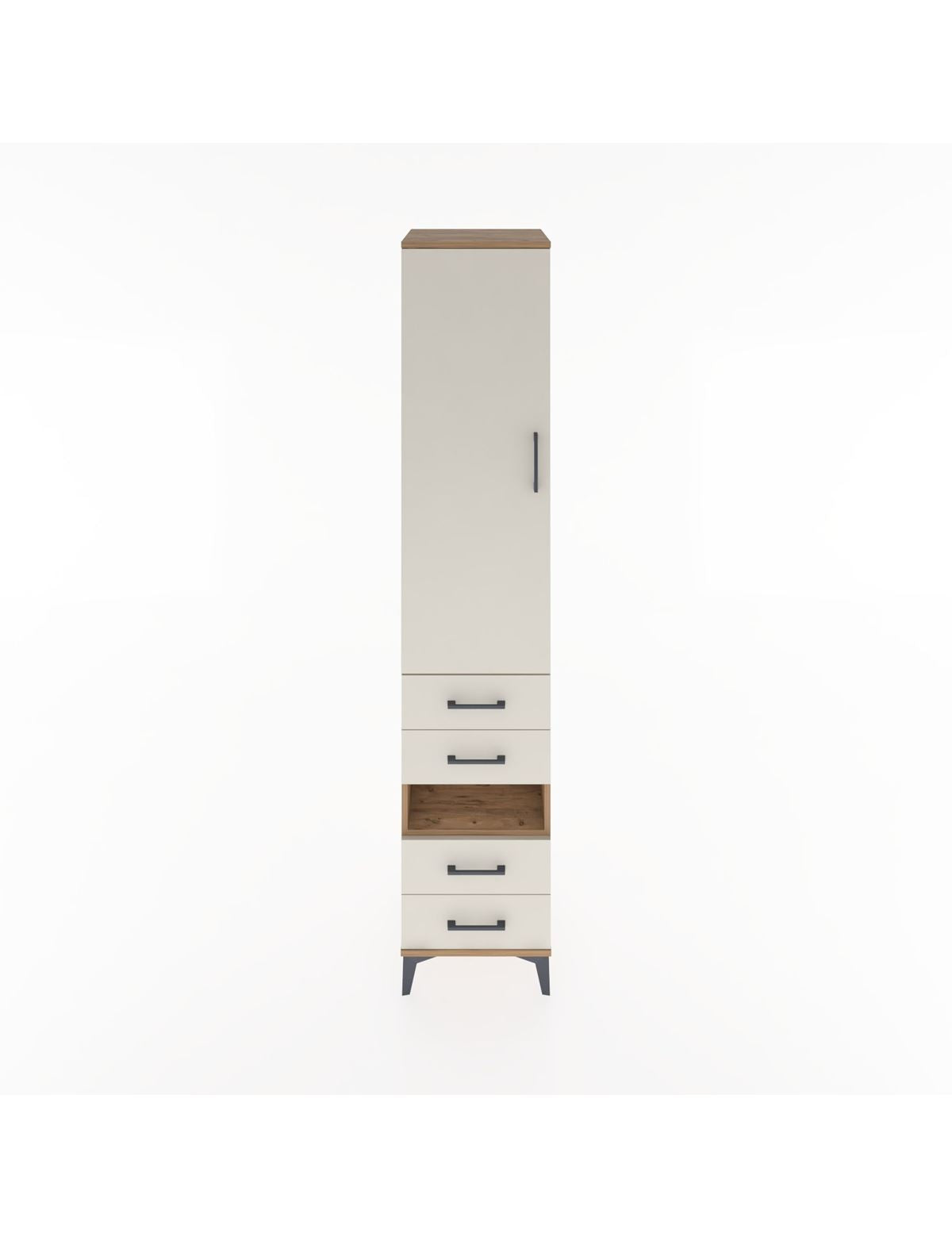 Hyperion Dolap 4 Raflı 4 Çekmeceli Tek Kapaklı 44x44x221 - S61M103V7B