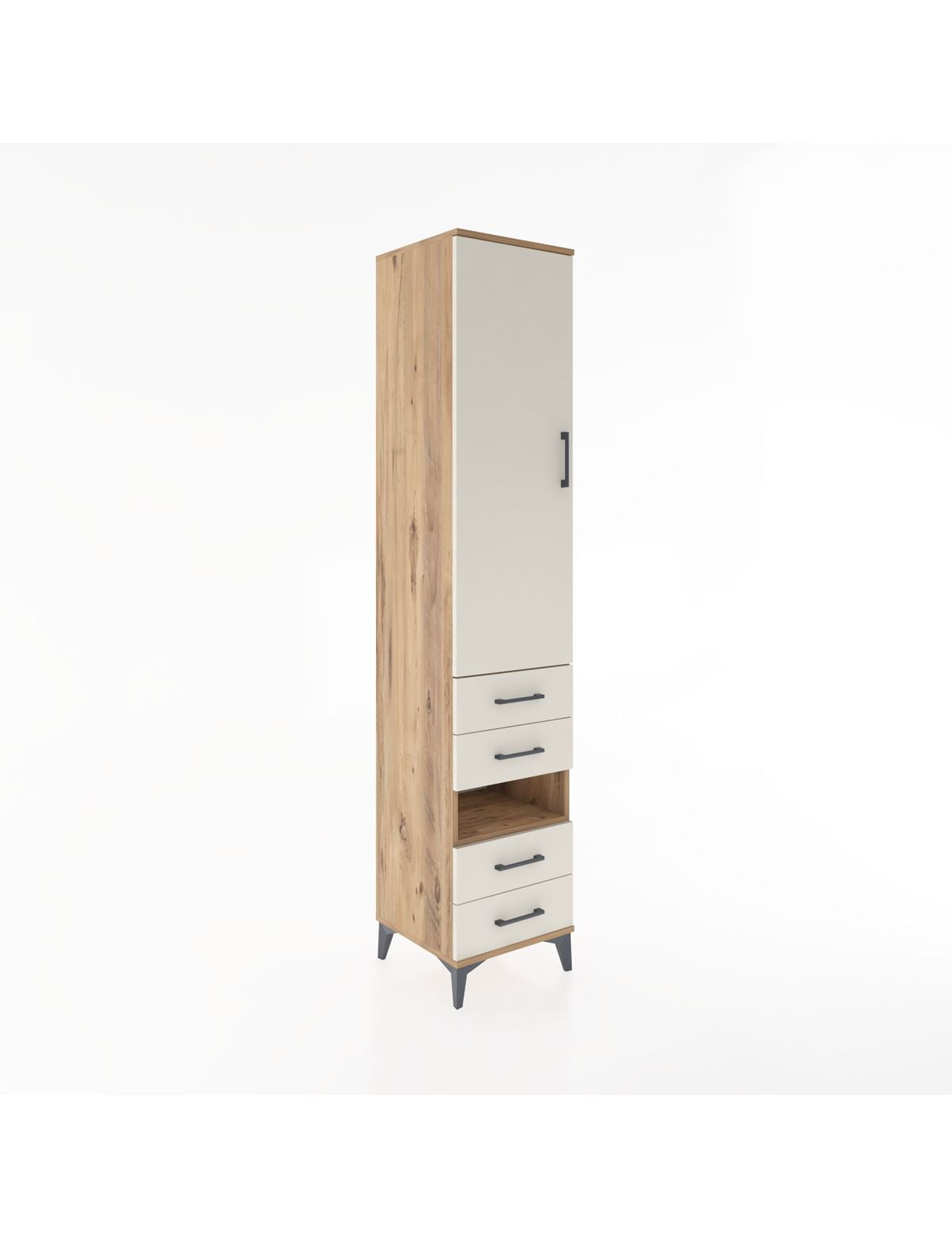 Hyperion Dolap 4 Raflı 4 Çekmeceli Tek Kapaklı 44x44x221 - S61M103V7B