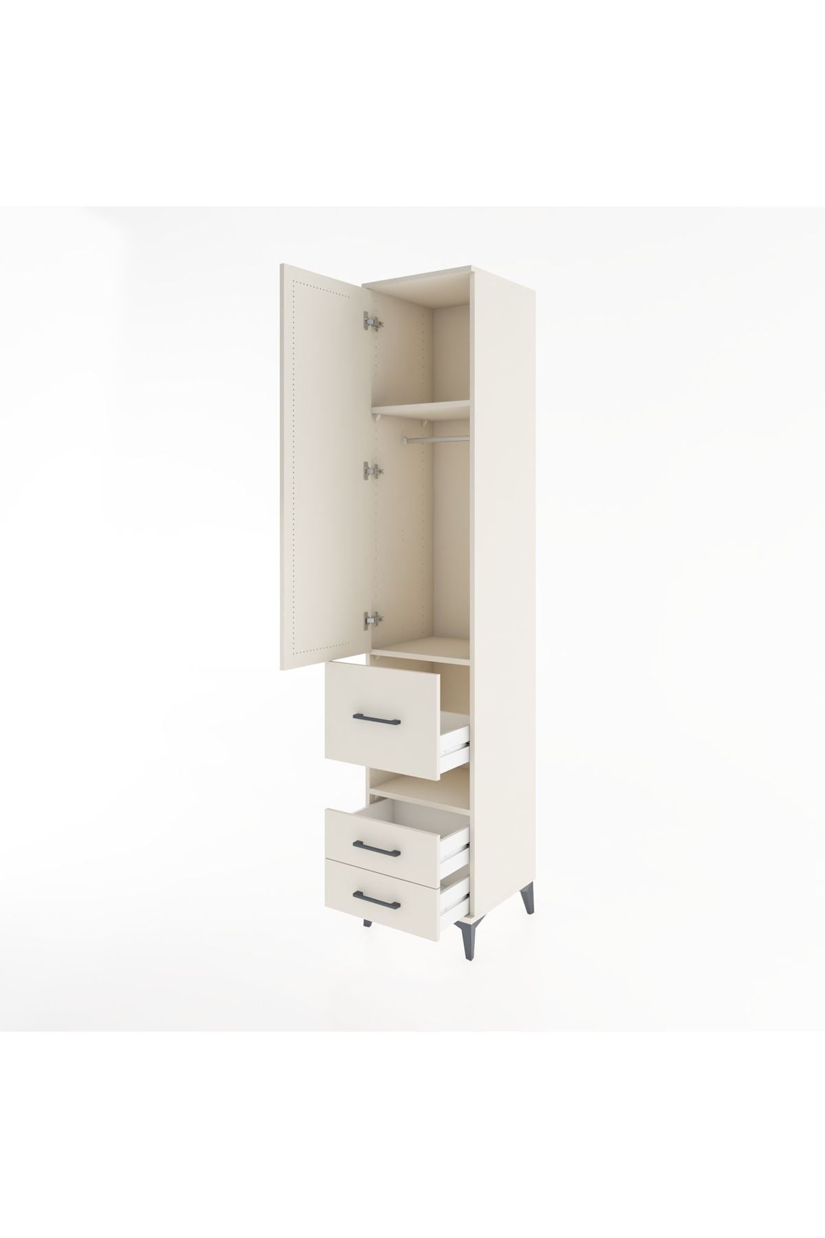 Hyperion Dolap 3 Raflı 3 Çekmeceli Tek Askılı 44x44x221 - S61M104V1B