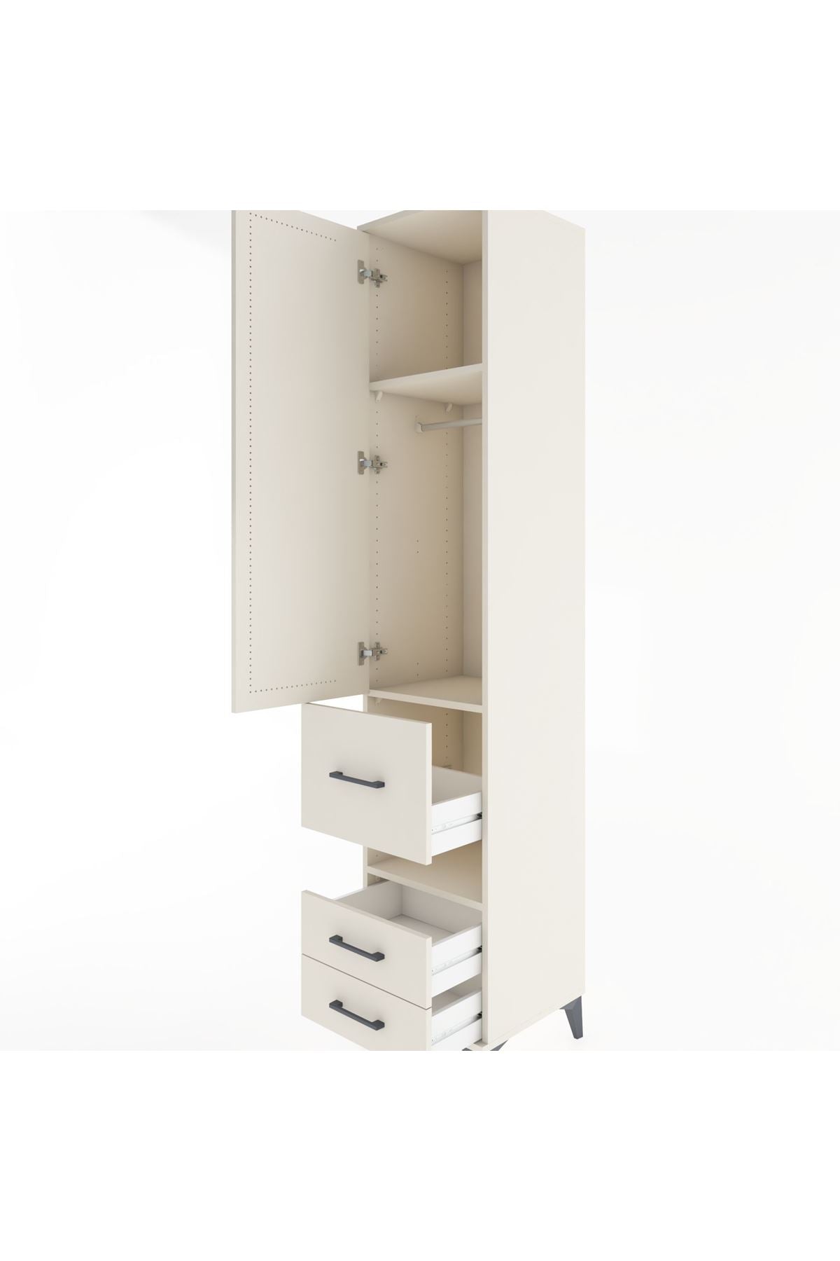Hyperion Dolap 3 Raflı 3 Çekmeceli Tek Askılı 44x44x221 - S61M104V1B