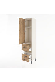 Hyperion Dolap 3 Raflı 3 Çekmeceli Tek Askılı 44x44x221 - S61M104V3B