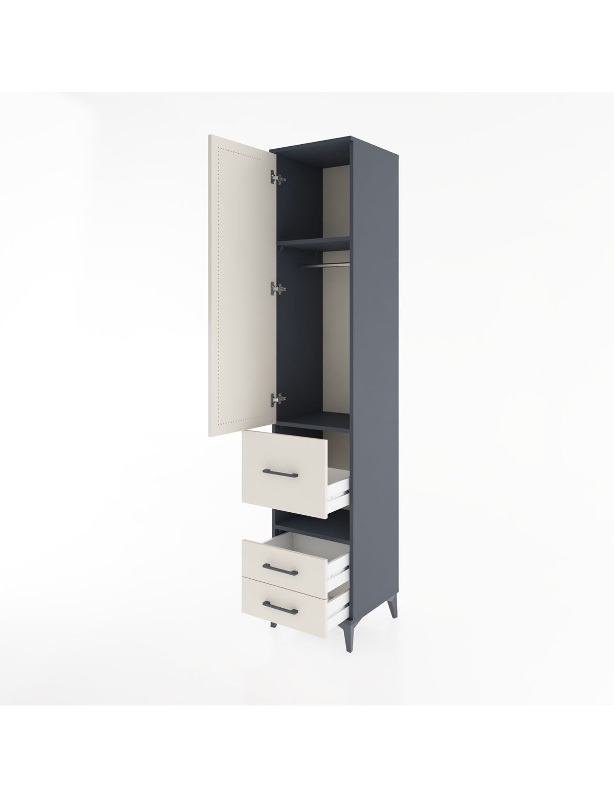 Hyperion Dolap 3 Raflı 3 Çekmeceli Tek Askılı 44x44x221 - S61M104V4B