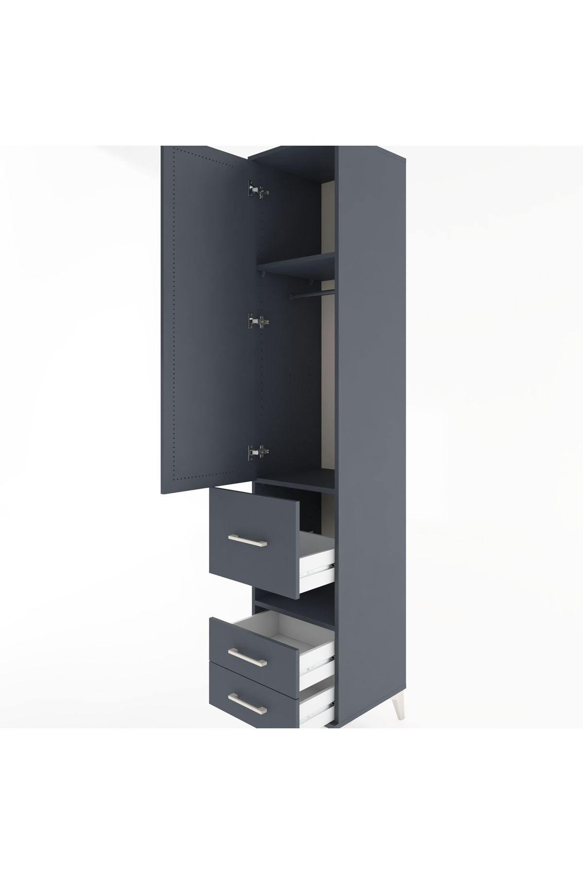 Hyperion Dolap 3 Raflı 3 Çekmeceli Tek Askılı 44x44x221 - S61M104V5B