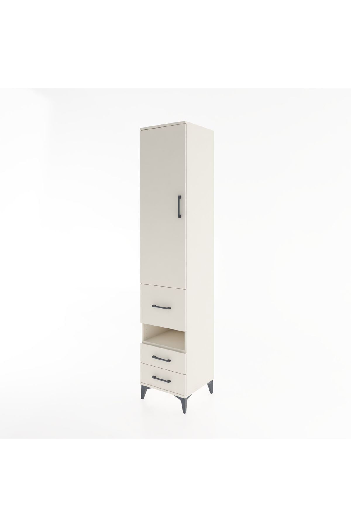 Hyperion Dolap 4 Raflı 3 Çekmeceli Tek Kapaklı 44x44x221 - S61M105V1B