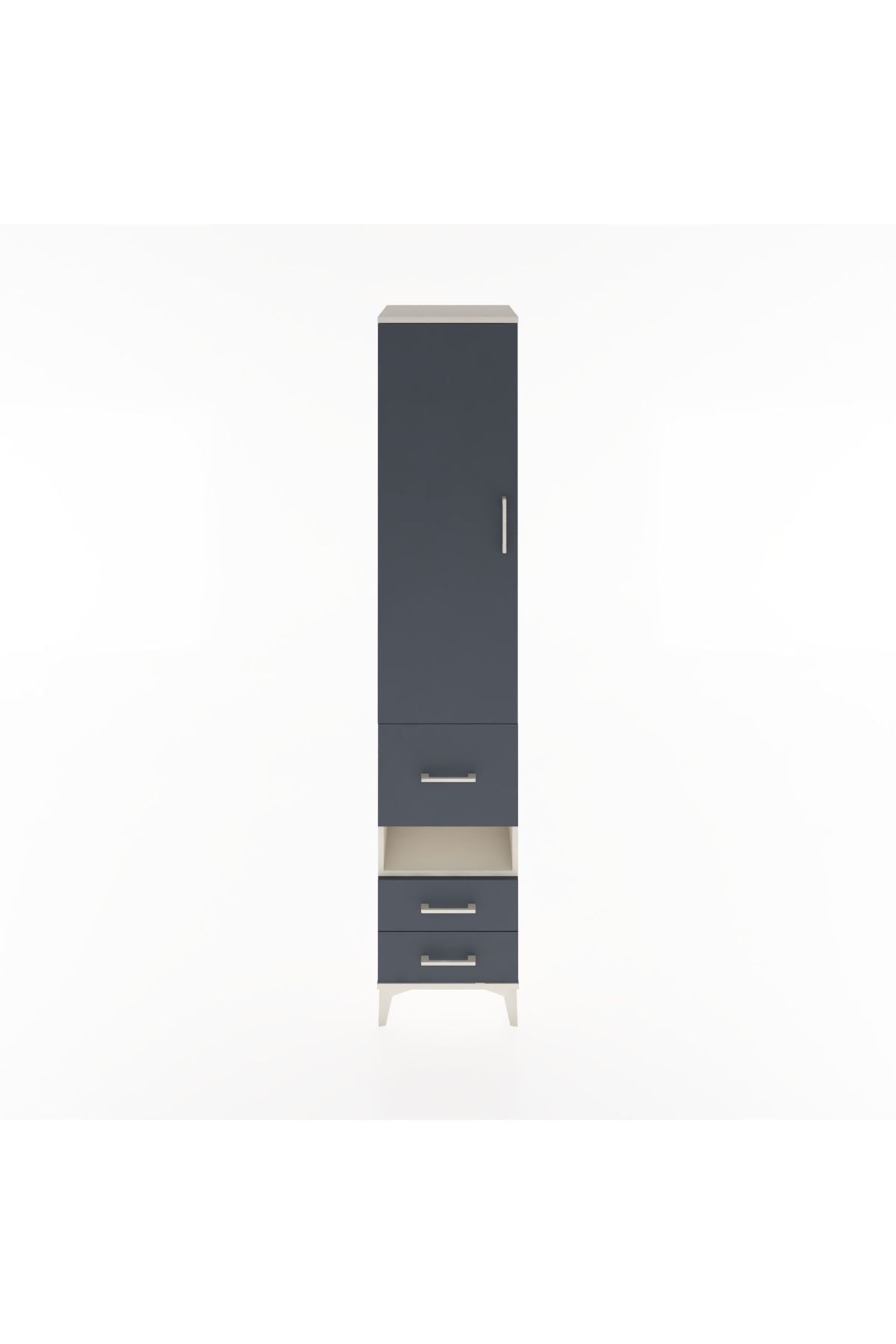 Hyperion Dolap 4 Raflı 3 Çekmeceli Tek Kapaklı 44x44x221 - S61M105V2B