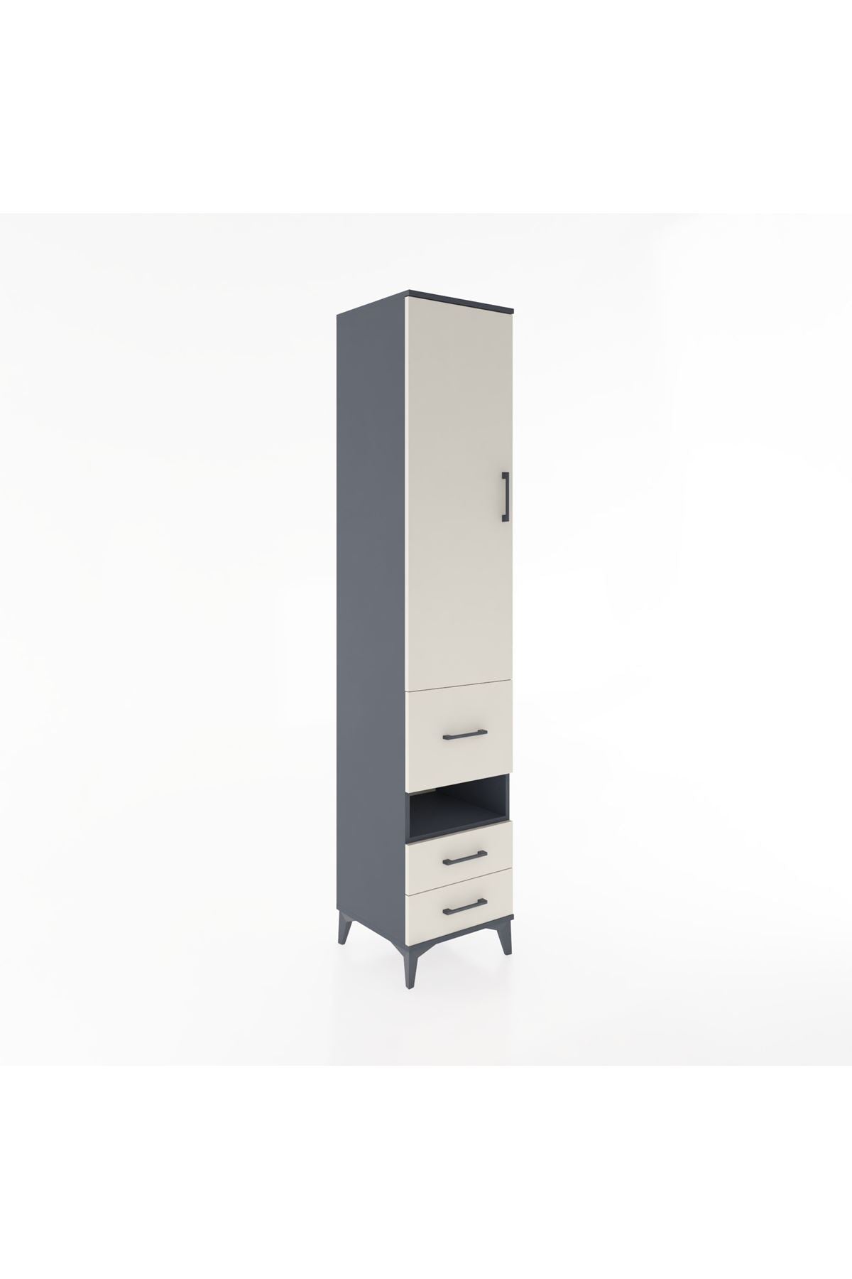 Hyperion Dolap 4 Raflı 3 Çekmeceli Tek Kapaklı 44x44x221 - S61M105V4B