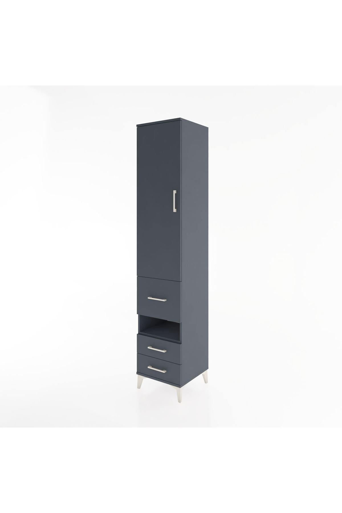 Hyperion Dolap 4 Raflı 3 Çekmeceli Tek Kapaklı 44x44x221 - S61M105V5B