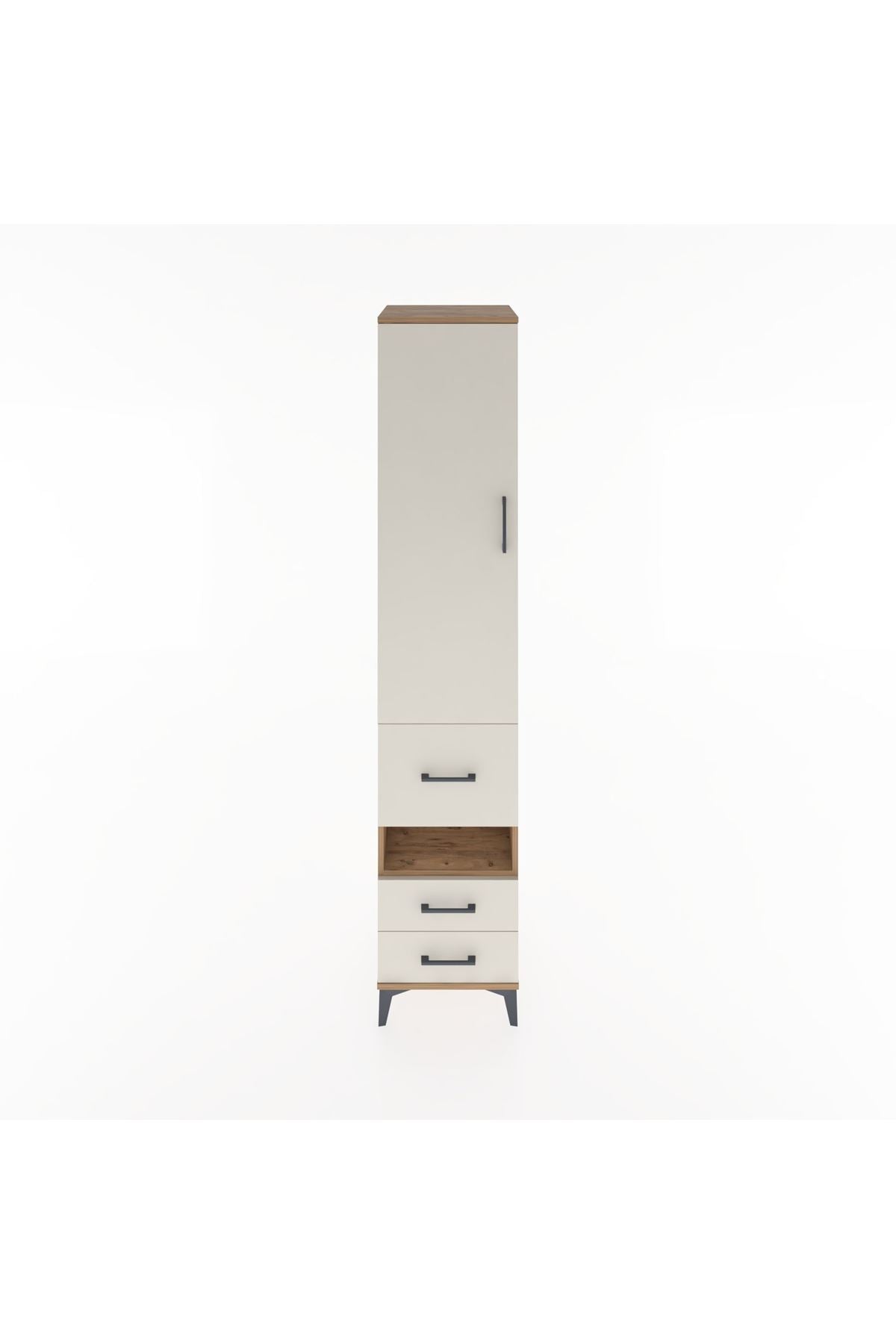 Hyperion Dolap 4 Raflı 3 Çekmeceli Tek Kapaklı 44x44x221 - S61M105V7B