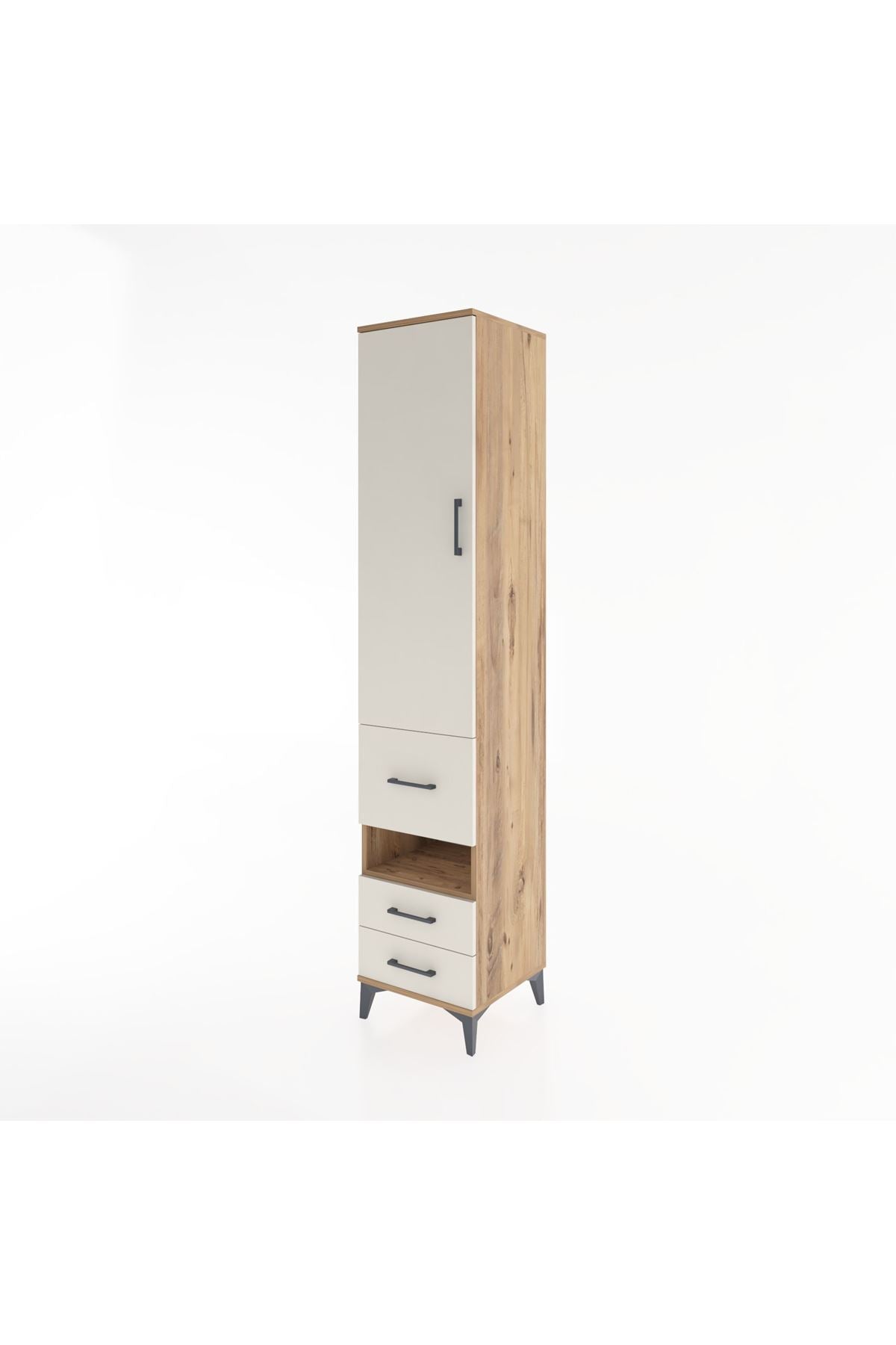 Hyperion Dolap 4 Raflı 3 Çekmeceli Tek Kapaklı 44x44x221 - S61M105V7B