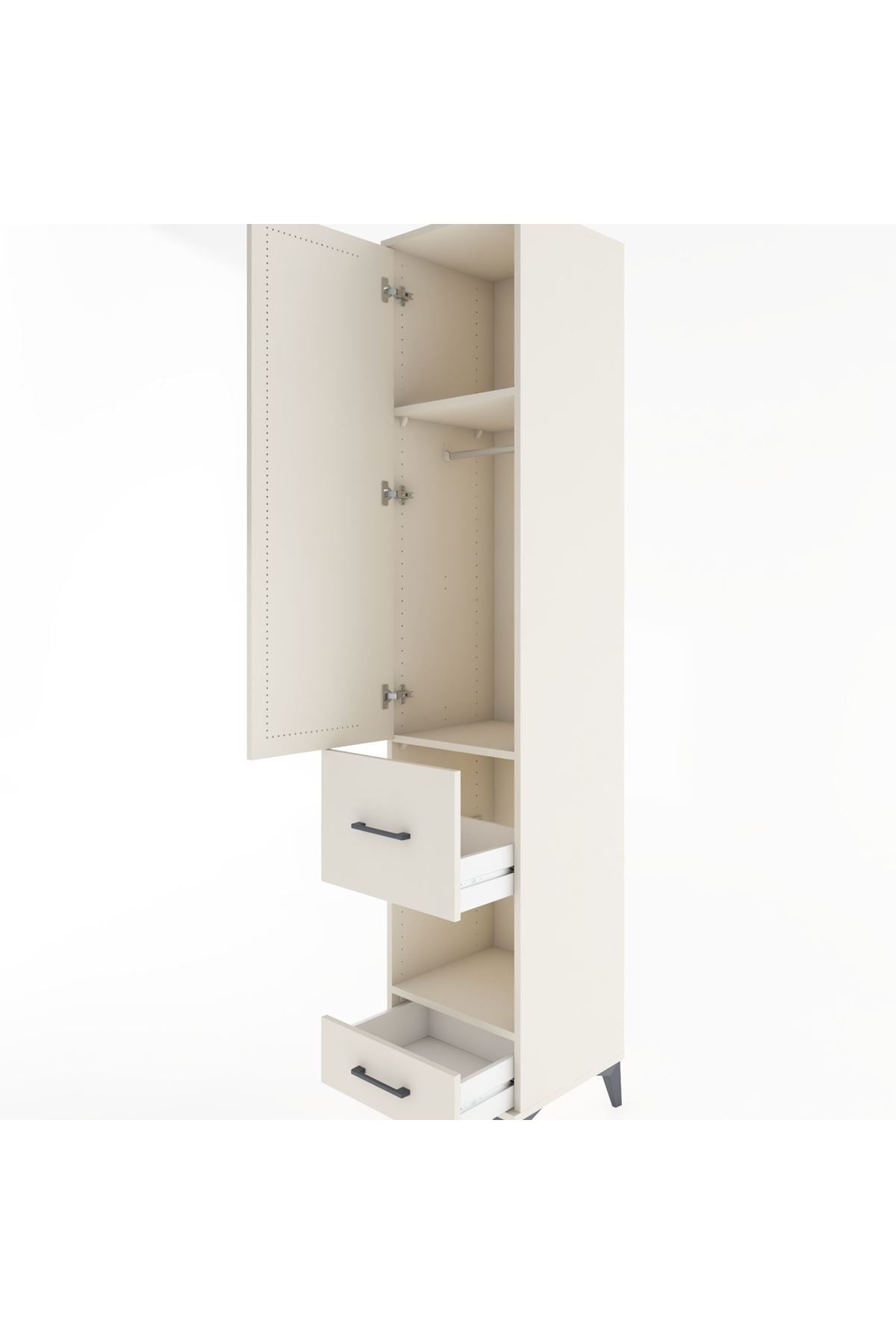 Hyperion Dolap 3 Raflı 2 Çekmeceli Tek Askılı 44x44x221 - S61M106V1B