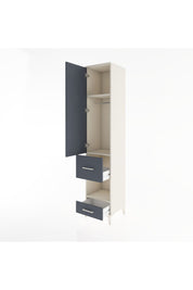 Hyperion Dolap 3 Raflı 2 Çekmeceli Tek Askılı 44x44x221 - S61M106V2B