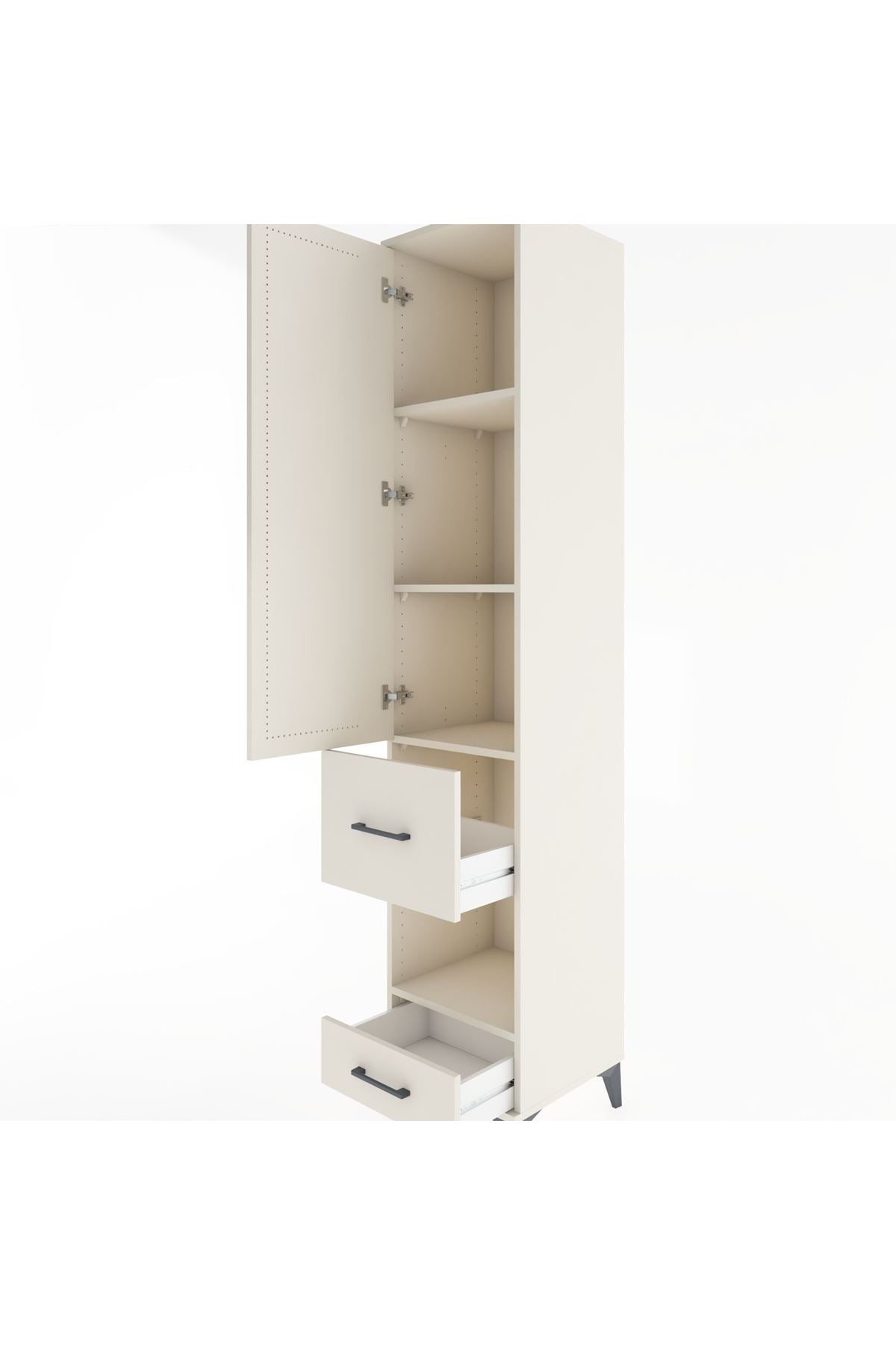 Hyperion Dolap 4 Raflı 2 Çekmeceli Tek Kapaklı 44x44x221 - S61M107V1B