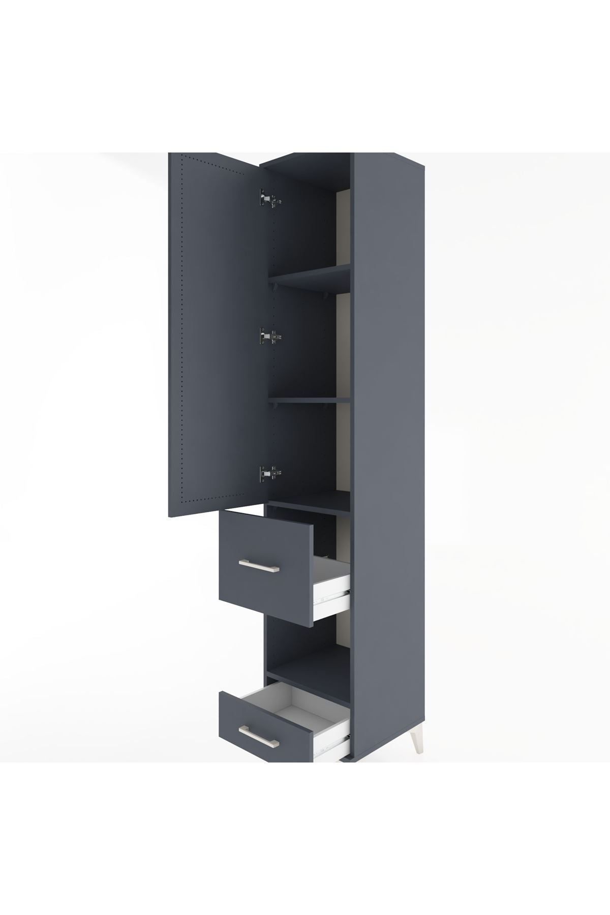Hyperion Dolap 4 Raflı 2 Çekmeceli Tek Kapaklı 44x44x221 - S61M107V5B