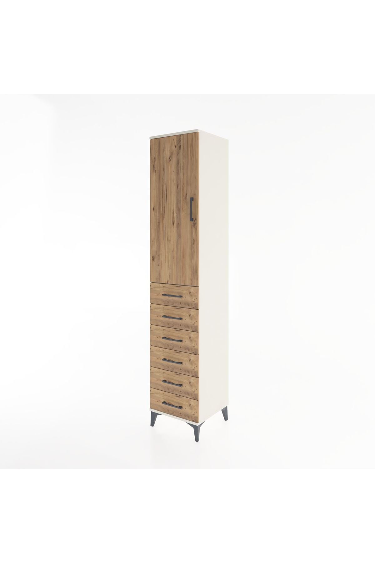 Hyperion Dolap 2 Raflı 6 Çekmeceli Tek Askılı 44x44x221 - S61M108V3B