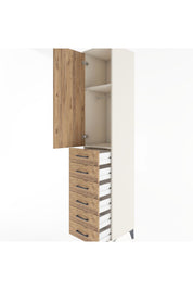 Hyperion Dolap 2 Raflı 6 Çekmeceli Tek Askılı 44x44x221 - S61M108V3B