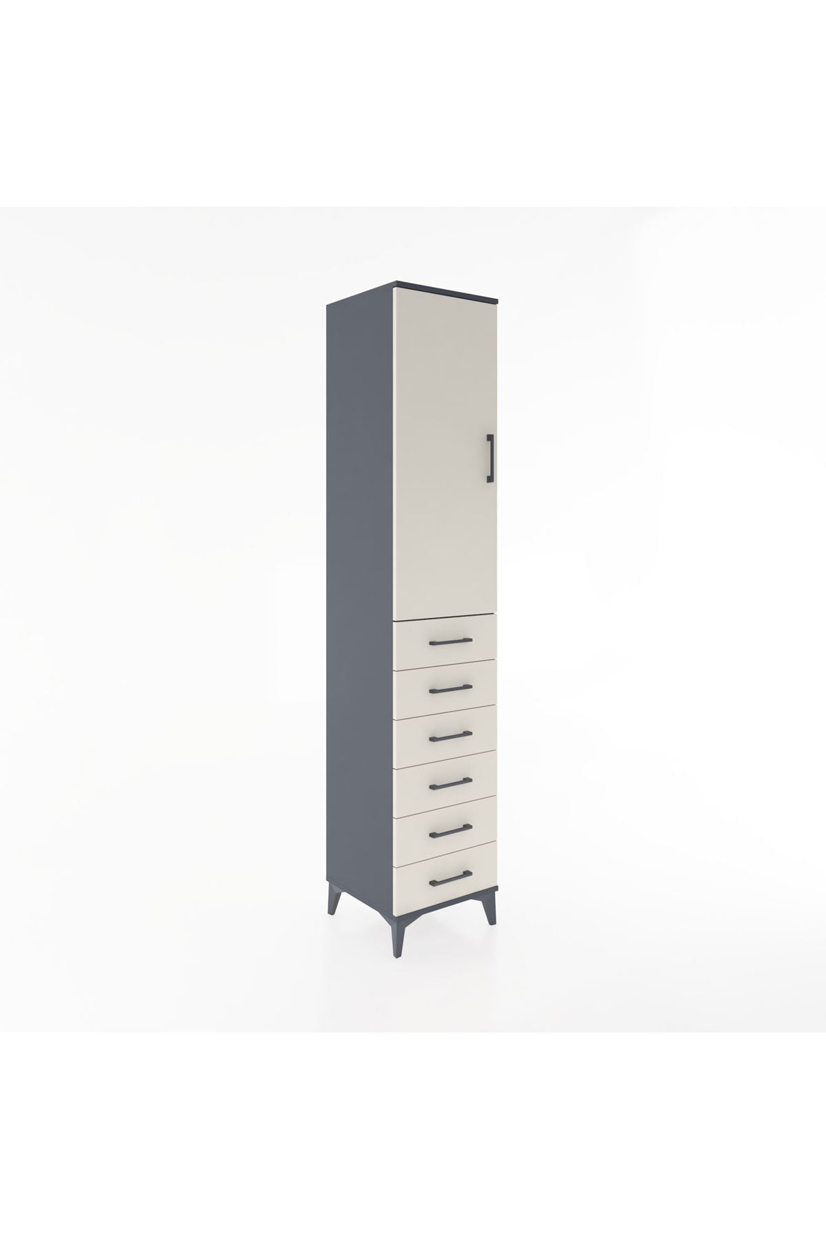 Hyperion Dolap 2 Raflı 6 Çekmeceli Tek Askılı 44x44x221 - S61M108V4B
