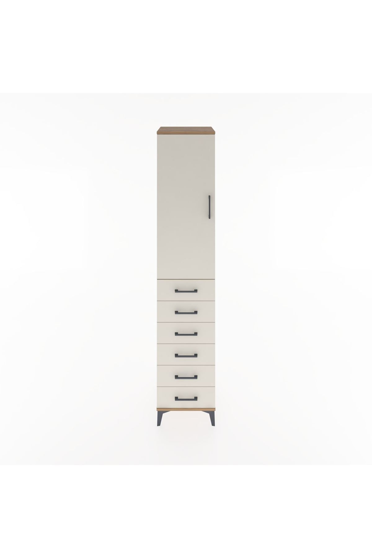 Hyperion Dolap 2 Raflı 6 Çekmeceli Tek Askılı 44x44x221 - S61M108V7B