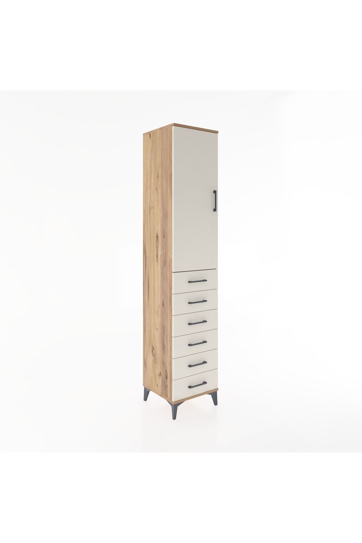 Hyperion Dolap 2 Raflı 6 Çekmeceli Tek Askılı 44x44x221 - S61M108V7B