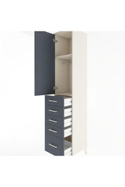 Hyperion Dolap 2 Raflı 5 Çekmeceli Tek Askılı 44x44x221 - S61M110V2B