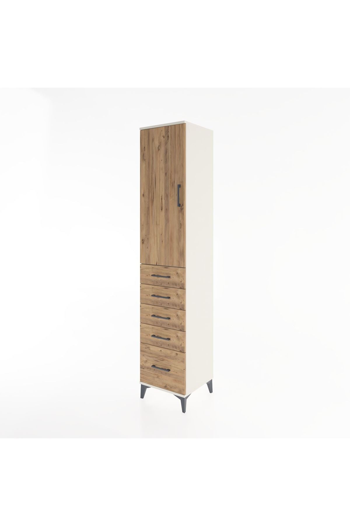 Hyperion Dolap 2 Raflı 5 Çekmeceli Tek Askılı 44x44x221 - S61M110V3B