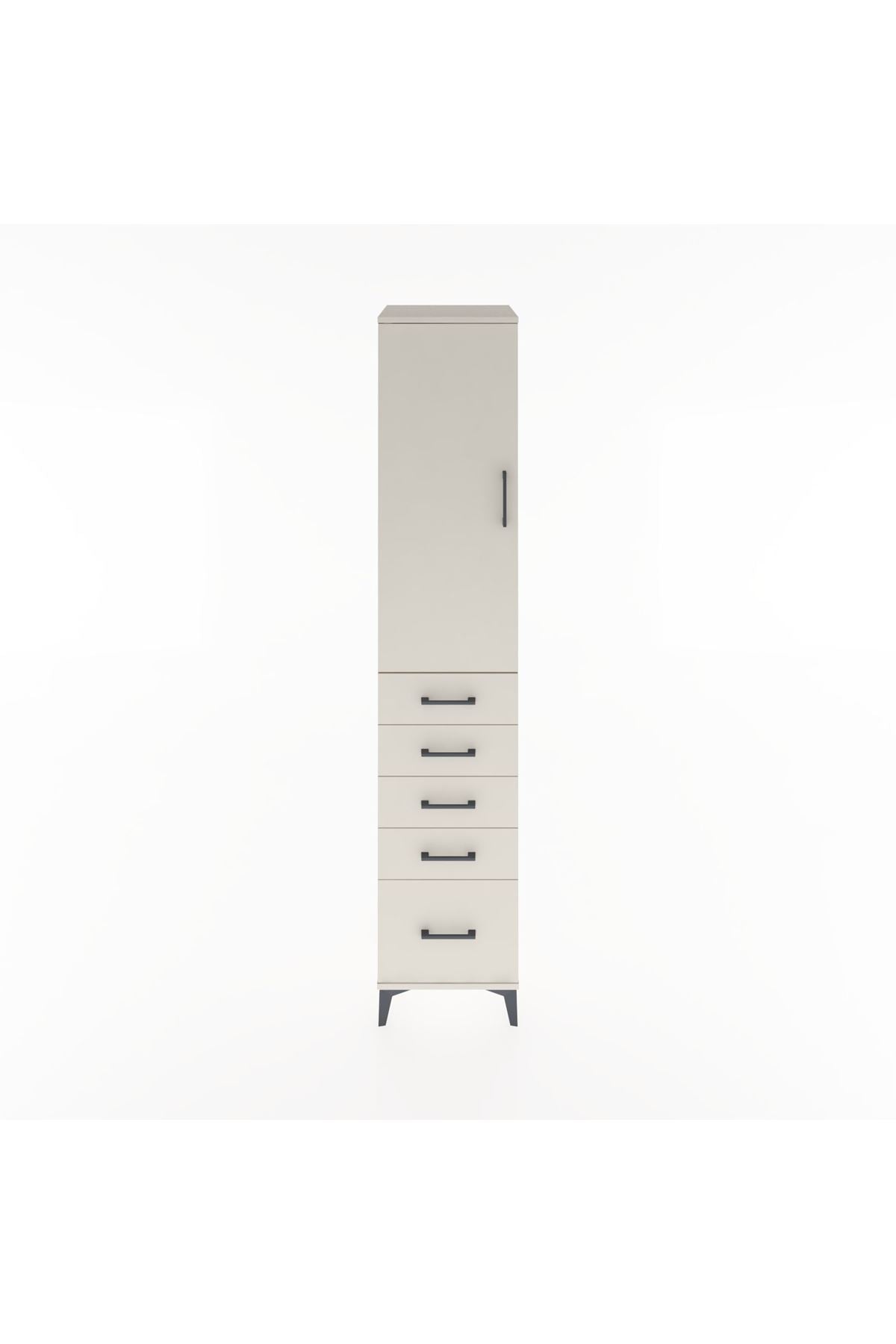 Hyperion Dolap 3 Raflı 5 Çekmeceli Tek Kapaklı 44x44x221 - S61M111V1B