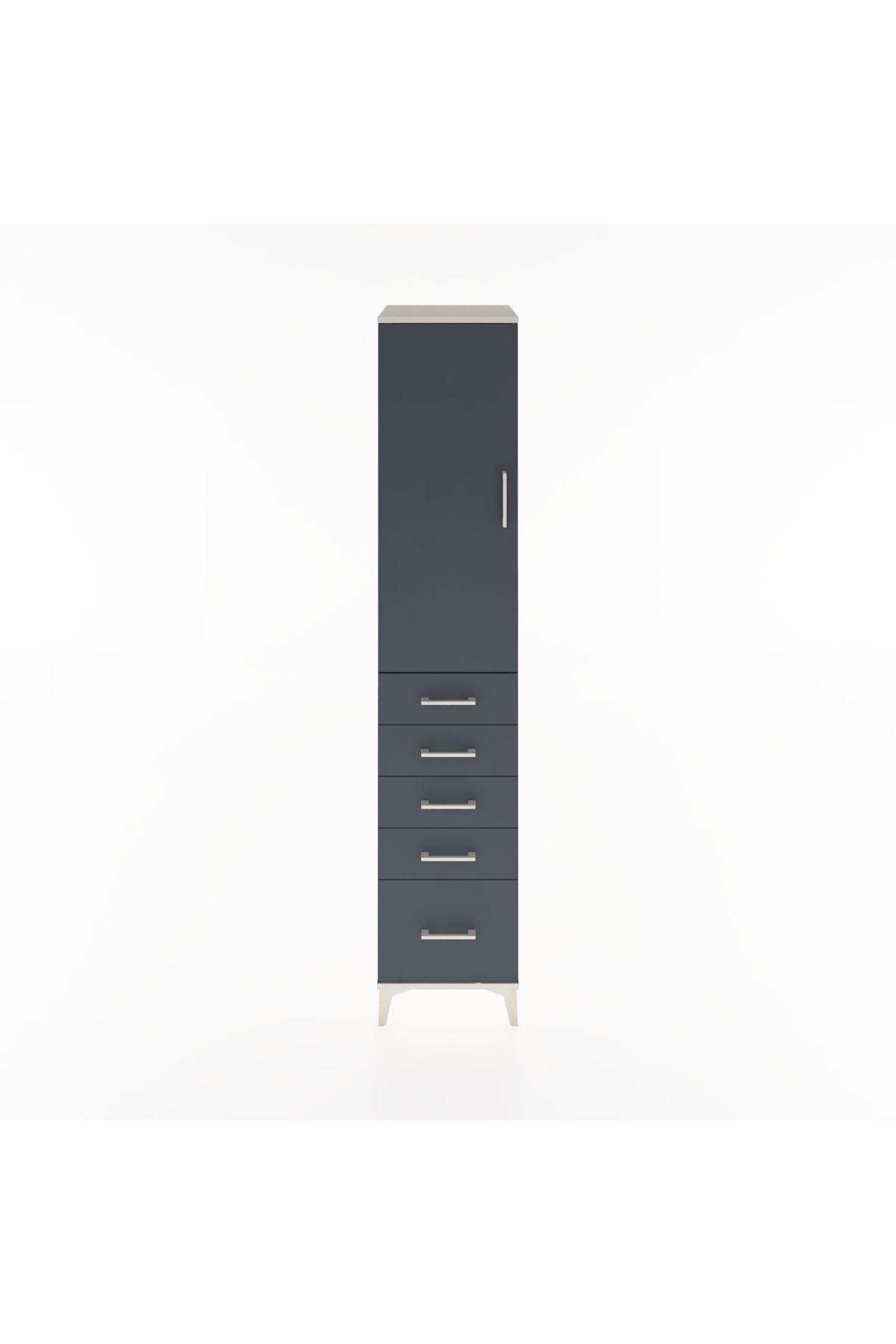 Hyperion Dolap 3 Raflı 5 Çekmeceli Tek Kapaklı 44x44x221 - S61M111V2B