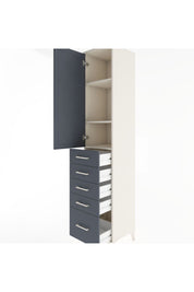Hyperion Dolap 3 Raflı 5 Çekmeceli Tek Kapaklı 44x44x221 - S61M111V2B