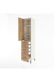 Hyperion Dolap 3 Raflı 5 Çekmeceli Tek Kapaklı 44x44x221 - S61M111V3B