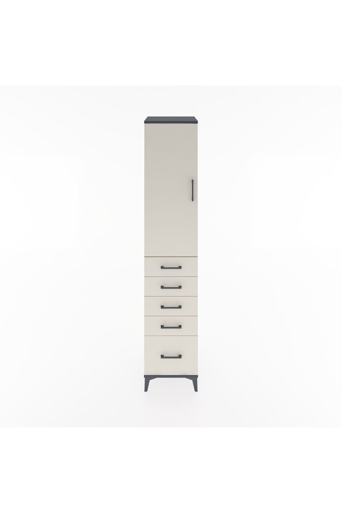 Hyperion Dolap 3 Raflı 5 Çekmeceli Tek Kapaklı 44x44x221 - S61M111V4B