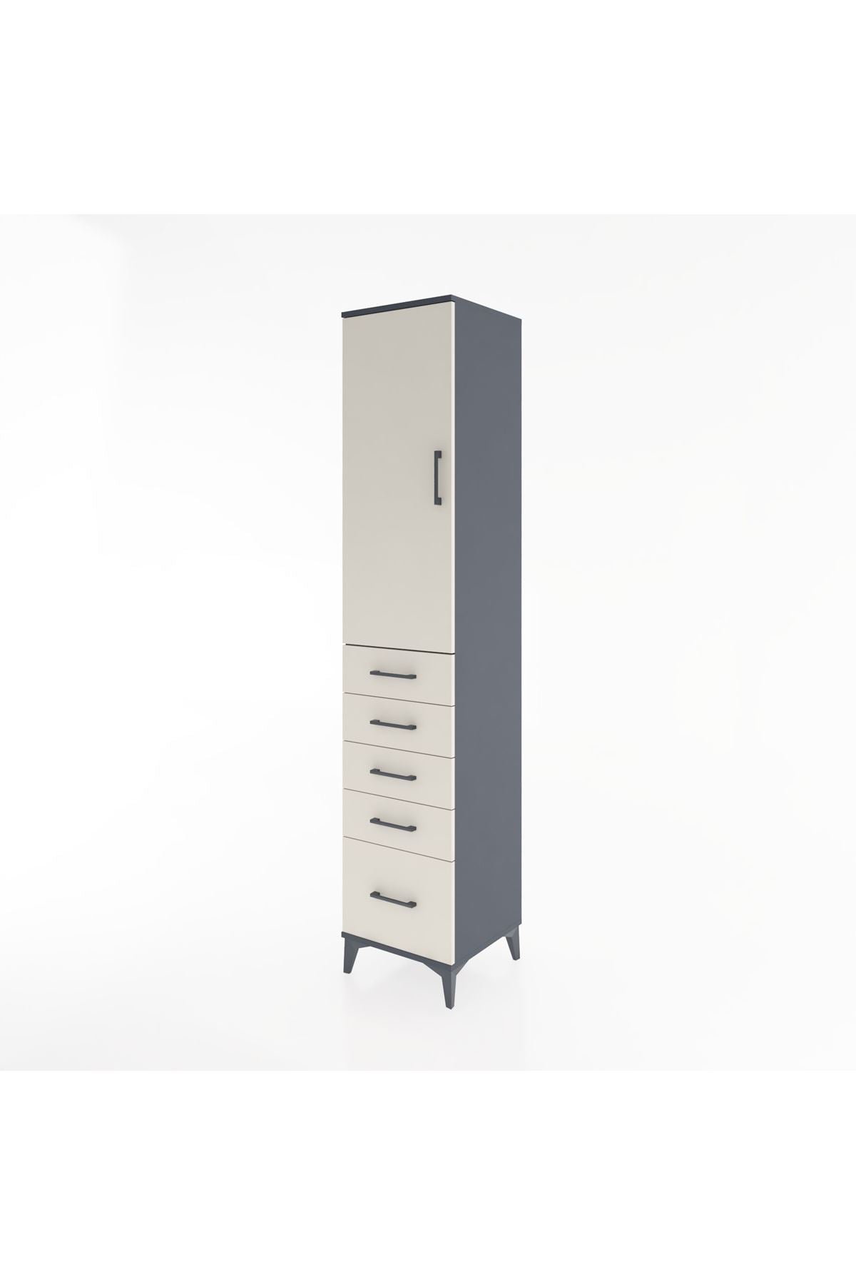 Hyperion Dolap 3 Raflı 5 Çekmeceli Tek Kapaklı 44x44x221 - S61M111V4B
