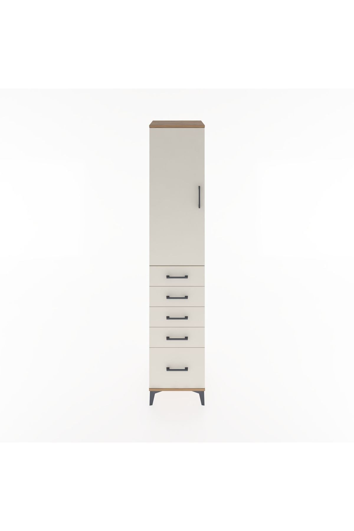 Hyperion Dolap 3 Raflı 5 Çekmeceli Tek Kapaklı 44x44x221 - S61M111V7B