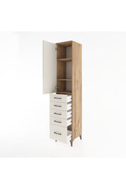 Hyperion Dolap 3 Raflı 5 Çekmeceli Tek Kapaklı 44x44x221 - S61M111V7B