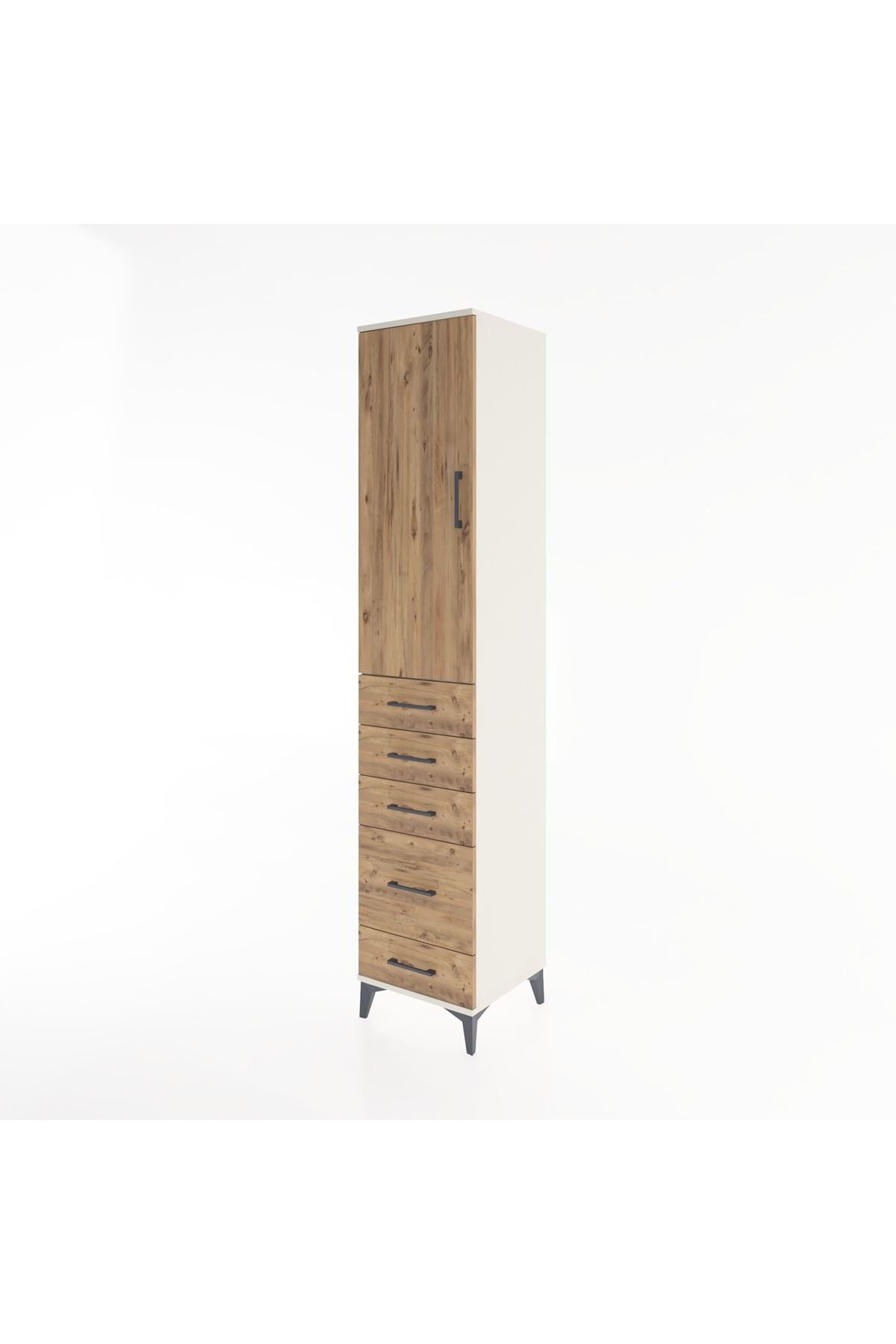 Hyperion Dolap 2 Raflı 5 Çekmeceli Tek Askılı 44x44x221 - S61M112V3B