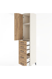 Hyperion Dolap 2 Raflı 5 Çekmeceli Tek Askılı 44x44x221 - S61M112V3B