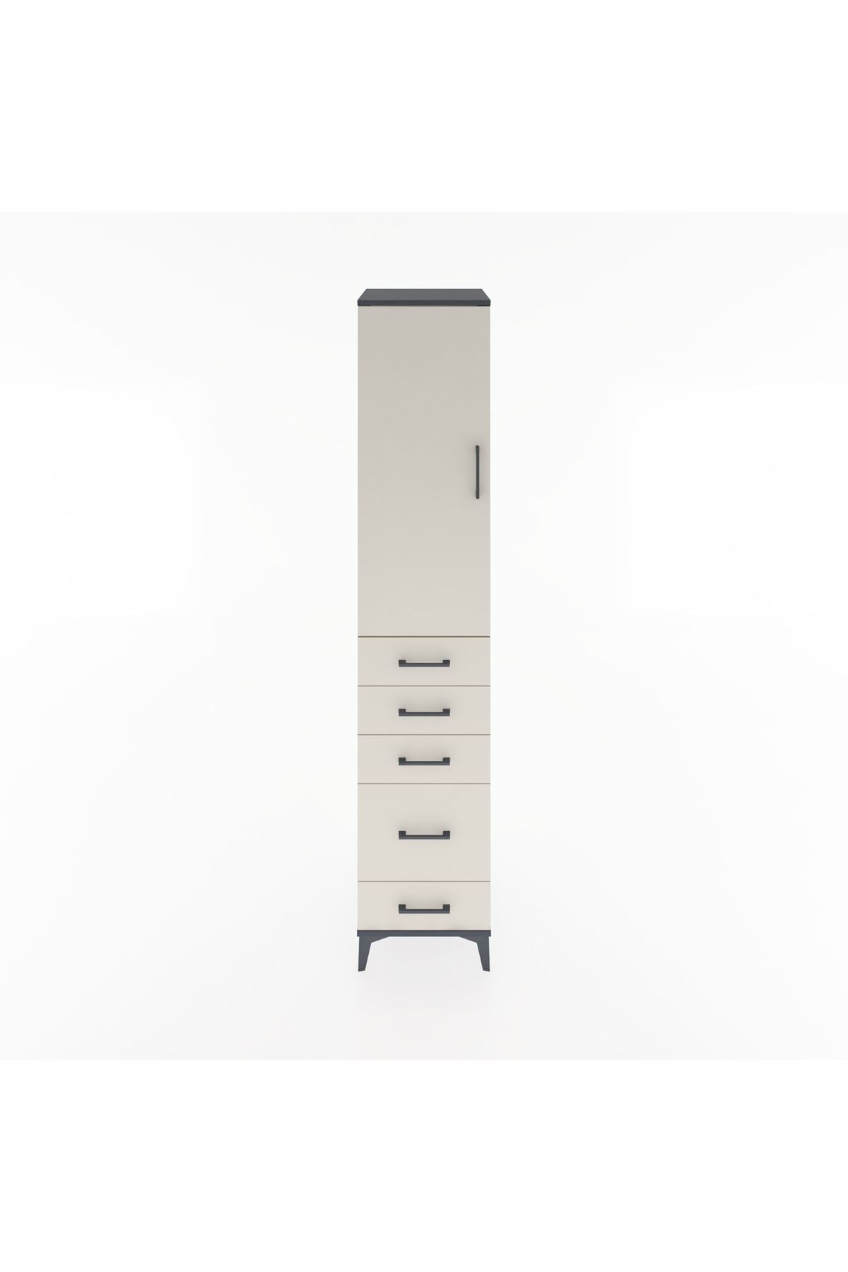 Hyperion Dolap 2 Raflı 5 Çekmeceli Tek Askılı 44x44x221 - S61M112V4B
