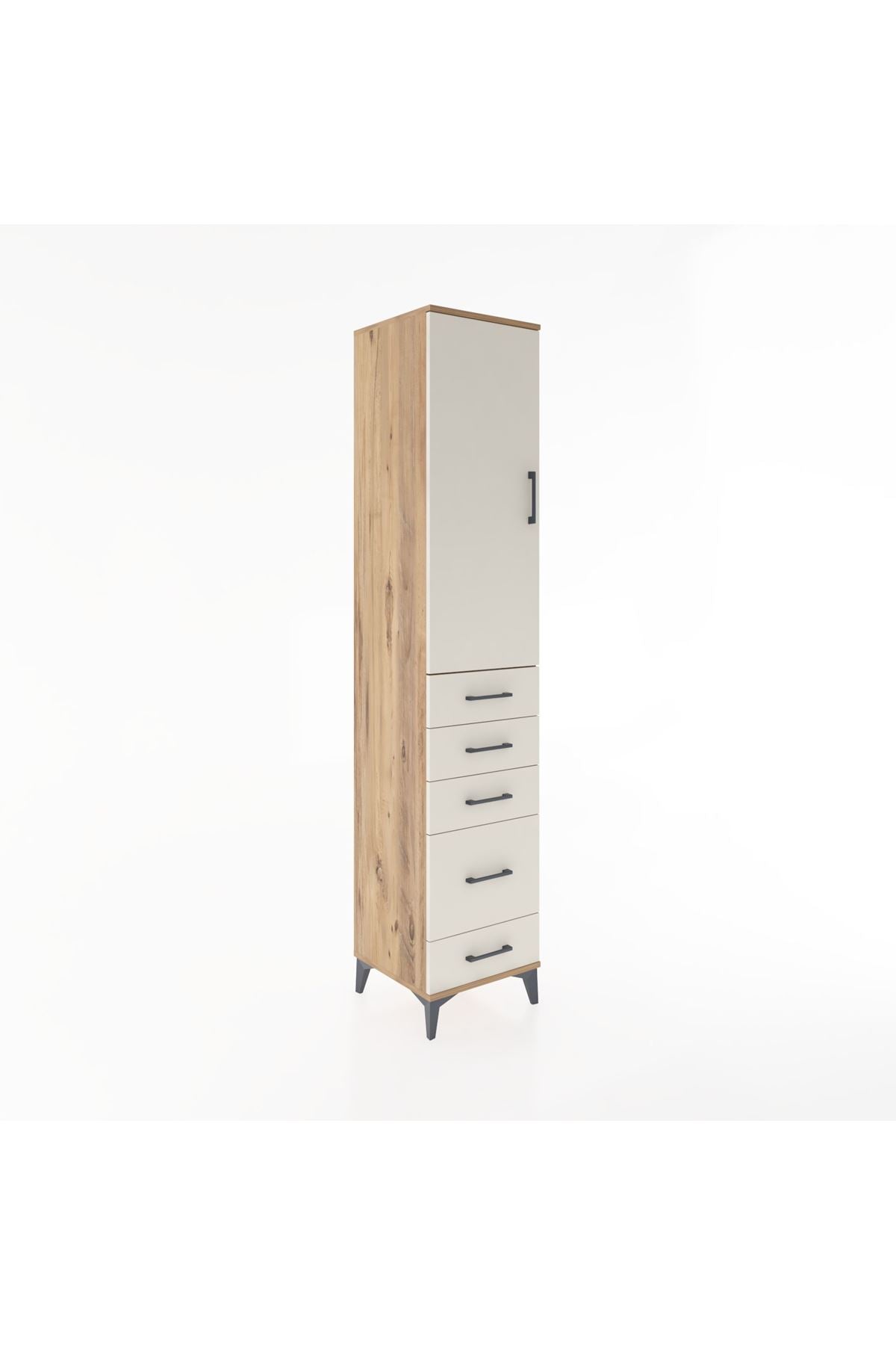 Hyperion Dolap 2 Raflı 5 Çekmeceli Tek Askılı 44x44x221 - S61M112V7B