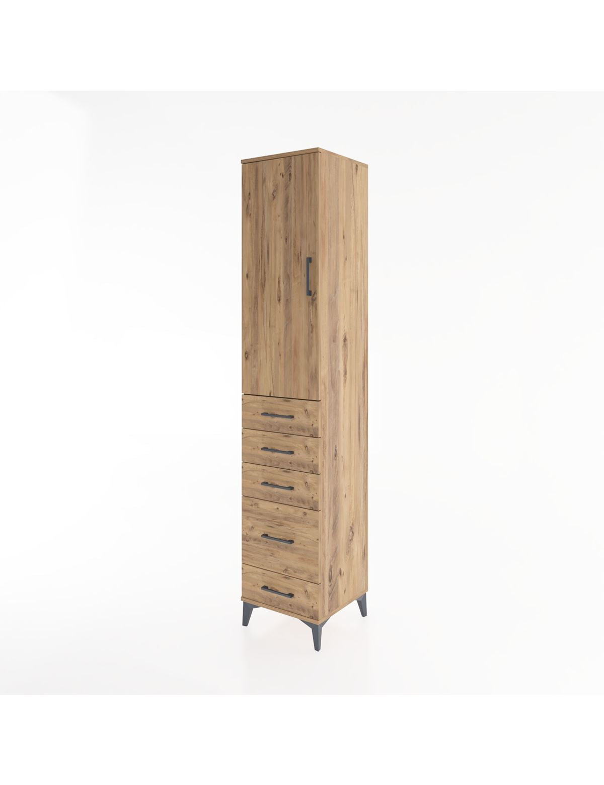 Hyperion Dolap 2 Raflı 5 Çekmeceli Tek Askılı 44x44x221 - S61M112V9B