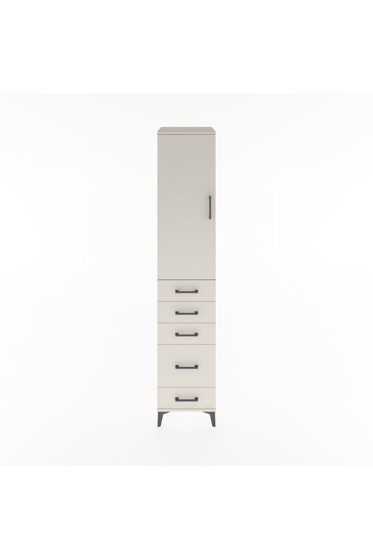 Hyperion Dolap 3 Raflı 5 Çekmeceli Tek Kapaklı 44x44x221 - S61M113V1B