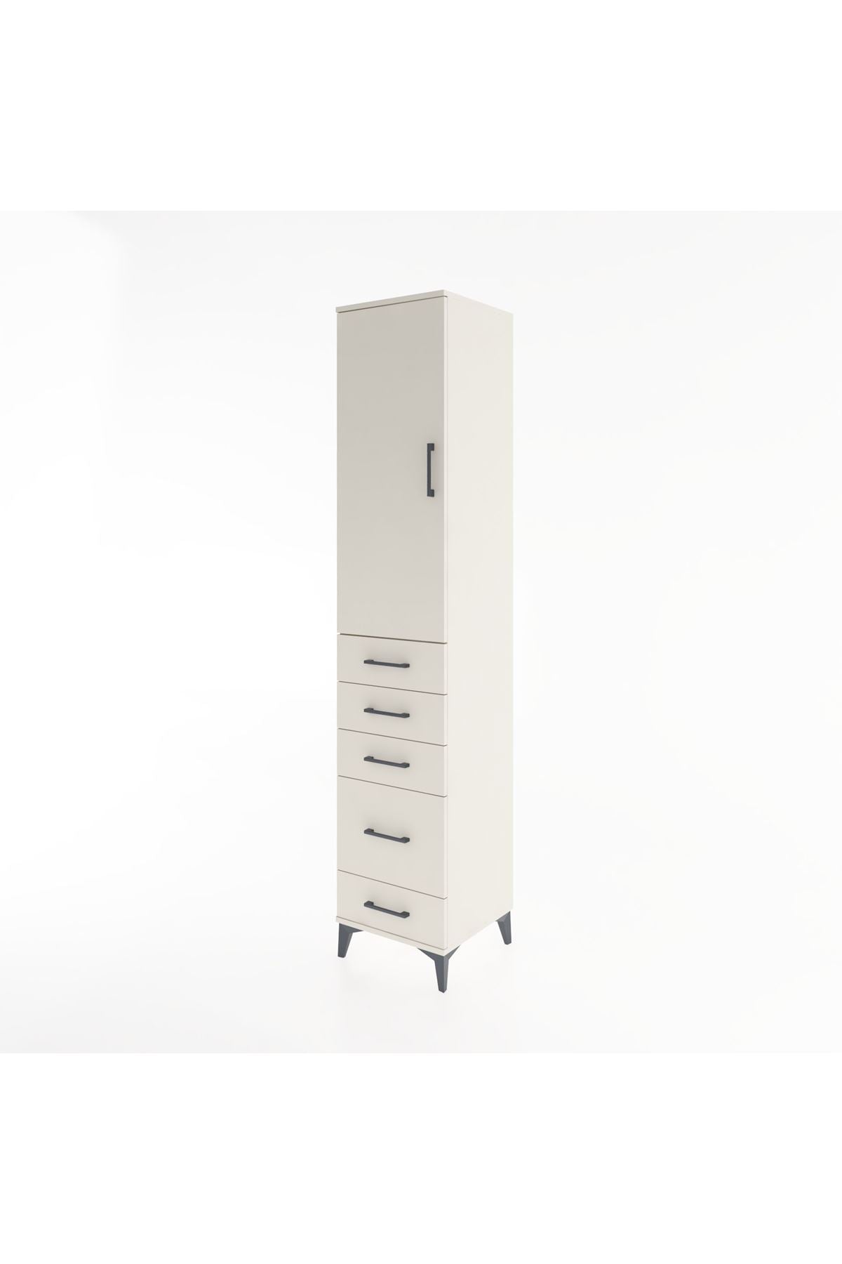 Hyperion Dolap 3 Raflı 5 Çekmeceli Tek Kapaklı 44x44x221 - S61M113V1B