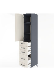Hyperion Dolap 3 Raflı 5 Çekmeceli Tek Kapaklı 44x44x221 - S61M113V4B